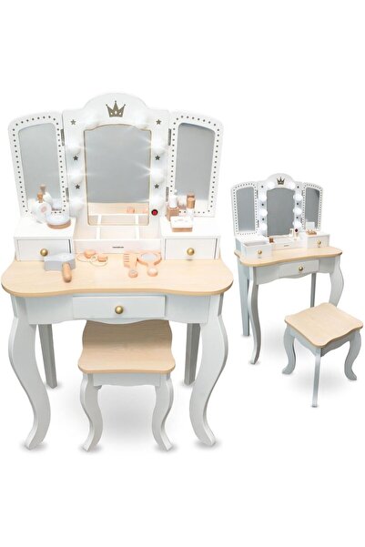 dukaan star Wooden Dressing Table with Led Lights