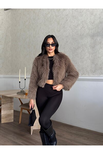 Ekim Store Premium Γούνα με Απαλή Υφή και Επένδυση Crop Lining