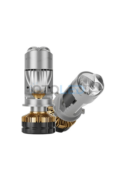 Perdeli Lazer Mercekli H4 LED Xenon Pro Plus 25000 Lümen Mini Bi-LED