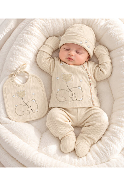 BYS BABY FASHION 5 Parça %100 Pamuklu Yenidoğan Erkek Bebek Hastane Çıkış Zıb...