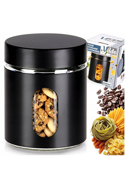 Vilde Recipient Sticla Alimente Vrac, Capac Insurubabil, 650 ml, 10x12.5 cm, ...