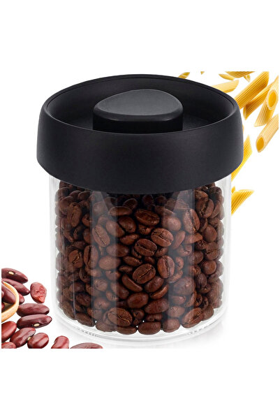 Excellent Houseware Recipient Alimentar Vidat, 500 ml, Transparent/Negru, Sti...
