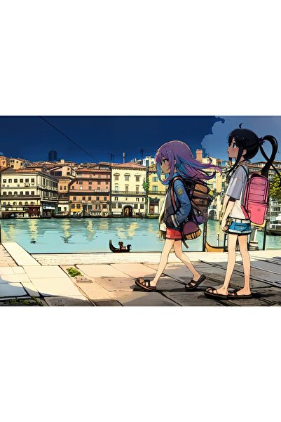 OEM Poster Fete Anime Explorând Orașul, 61x90 cm, poster7593