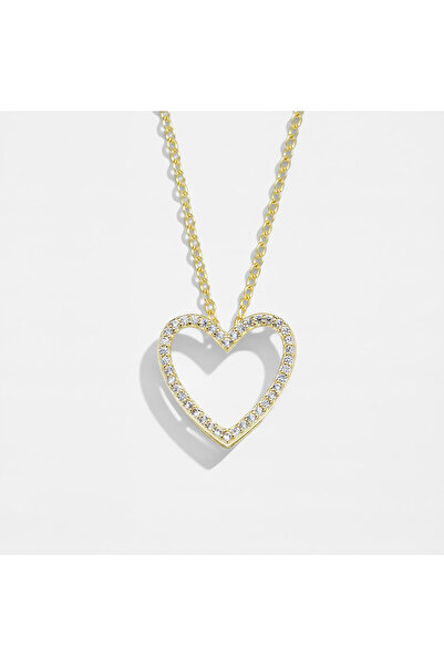 SaraQabi Gold-Plated Crystal Heart Necklace for Women – Sparkling Cubic Zirco...