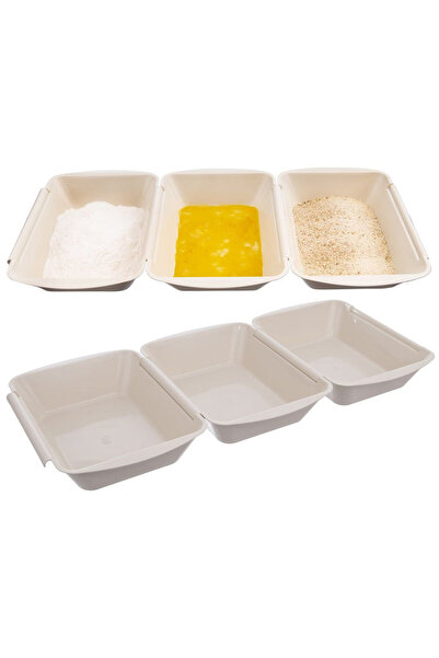 Orion Set Recipiente Pentru Pane, 3x1.5 L, 26x20x5.5 cm, Plastic BPA Free, Bej