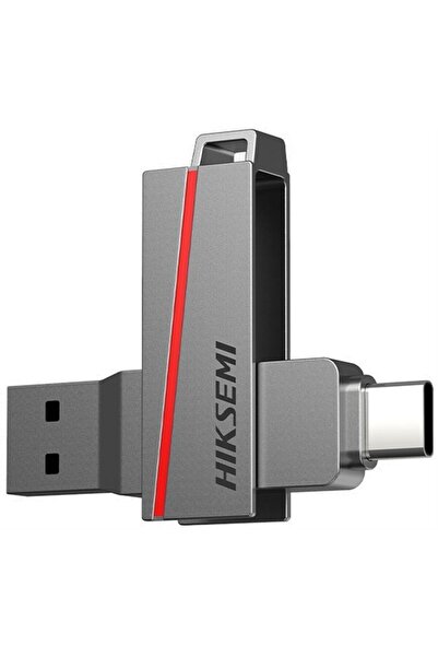 E307C Dual Slim 64 GB USB 3.2 Type-C + Type-A OTG Flash Bellek Gri