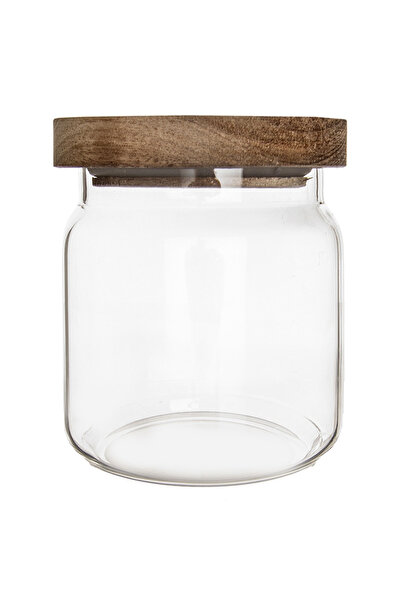 Orion Recipient Produse Vrac Sticla, 730 ml, 10x12.5 cm, Capac Lemn, Garnitur...