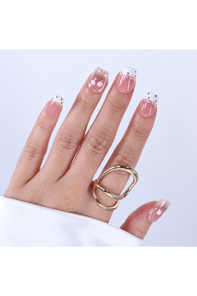 Takma Takma M Beden Pembe Nail Art Kısa Balerin 10'lu Tekrar Kullanılabilir E...