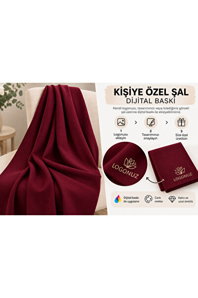 arslan deco Kişiye Özel Logo Baskılı Polar Şal – 10 Adet Dijital Baskı Kurums...