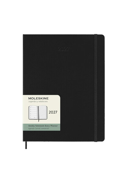 Moleskine 2027 12 Ay Haftalık Ajanda Xl Boy 19X25 Cm. Yumuşak Kapak Siyah