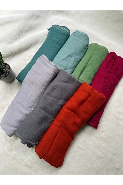 shalby Hijab Thin Fabric Large Size Soft Textured Shawl Set of 7