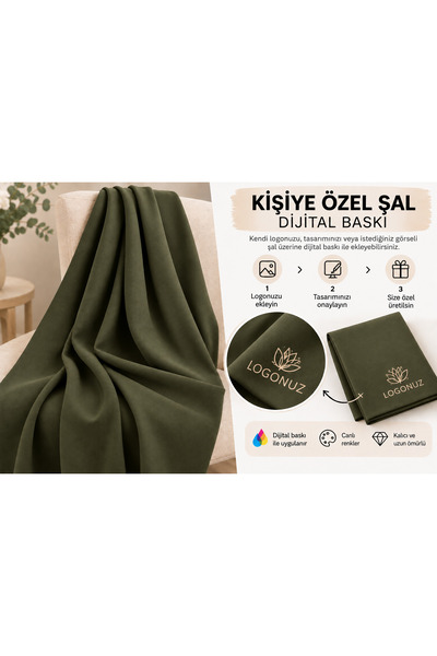 arslan deco Kişiye Özel Logo Baskılı Polar Şal – 10 Adet Dijital Baskı Kurums...
