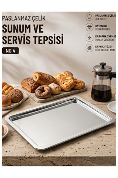İkram Dünyası Pastane Tray 4 No 29*43 cm Serving, Coffee, Tea Tray