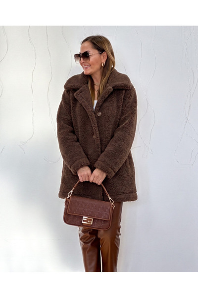 Generic Brand Women's Long Sleeve Collared Front Buttoned Welsoft Coat