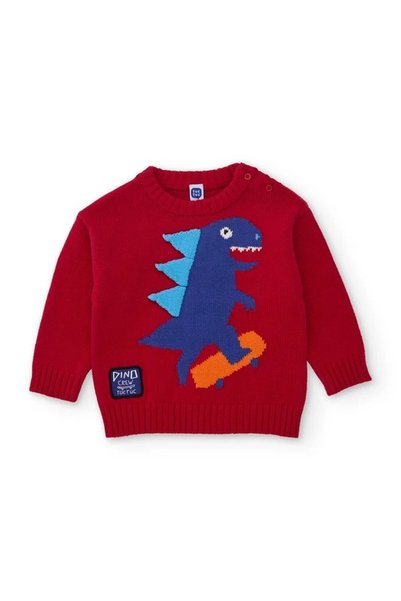 Tuc Tuc Dinosaur Printed Soft Textured Boys' Sweater