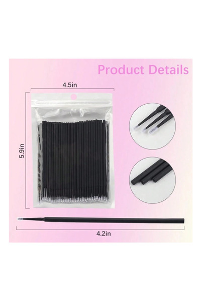 zerzembe 100 Adet Makyaj Fırçası, Mini Karıştırma Fırçaları, Maskara Fırçası, Kaş Fırçası, Makyaj Fırçası ve Kirpik Tarağı Olarak Kullanılabilen 100 Set Ultra İnce ve Esnek Kirpik Fırçası