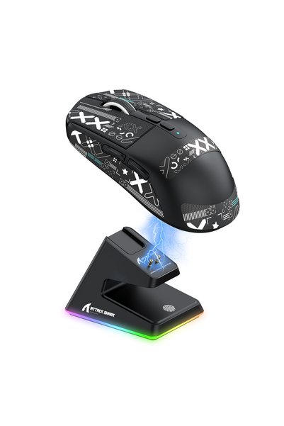 X6 Wireless Gaming Mouse 49g Super Light, PAW3395 Sensor 26000 DPI, Tri-Mode 2.4G Bluetooth USB-C, Magnetic Charging Dock, 200H Battery