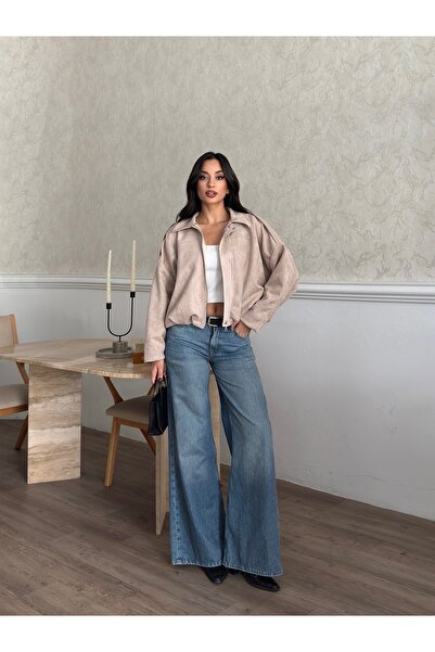 MODA DURAĞI Süet Görünümlü Bomber Ceket