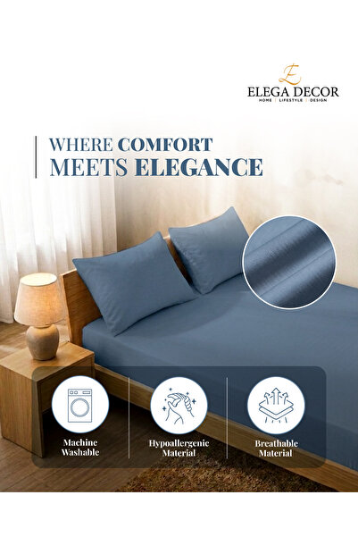 Elega Decor Single Sheet Set (Solid) – Soft & Comfortable Bedding Set for Single Bed | Plain Solid Color Bed Sheet Set for Everyday Use