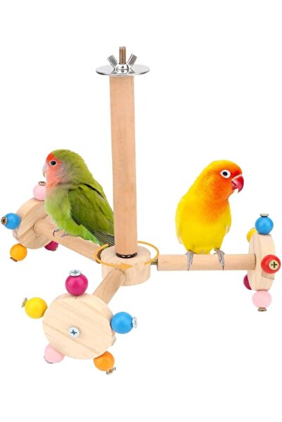 LinJie Birdcage Stands,Bird Perch Stand,parrot Perch Stand,Rotate/Natural Woo...
