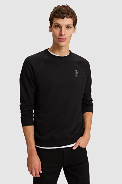 U.S. Polo Assn. سويت شيرت أساسي أسود للرجال 50329441-VR046