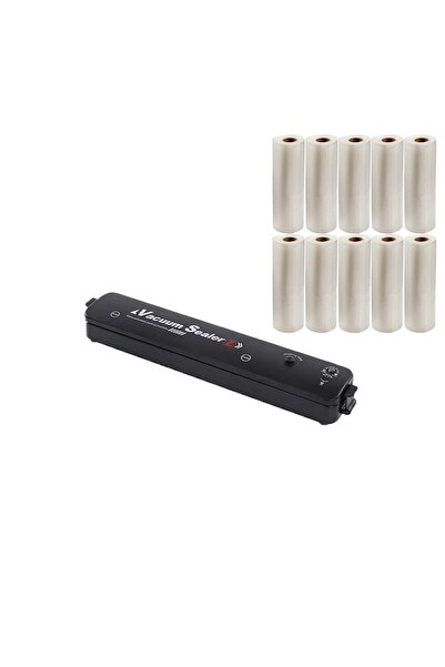 NEXTLY Set aparat de vidat cu vacuum NEXTLY, negru, 10 role pungi 500x28cm