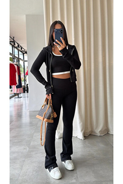 My Blog Black Ribbed Spanish Style Three-Piece Suit - 4202