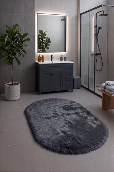 SOFT DECOR 1'Li Peluş Banyo paspası Halısı Su emici Klozet takımı Yıkanabilir...