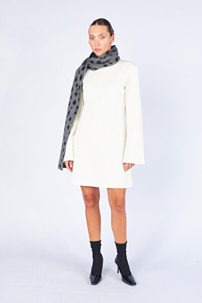 TENA Women's Ecru H20 Crew Neck Dress with Padded Shoulders and Pockets