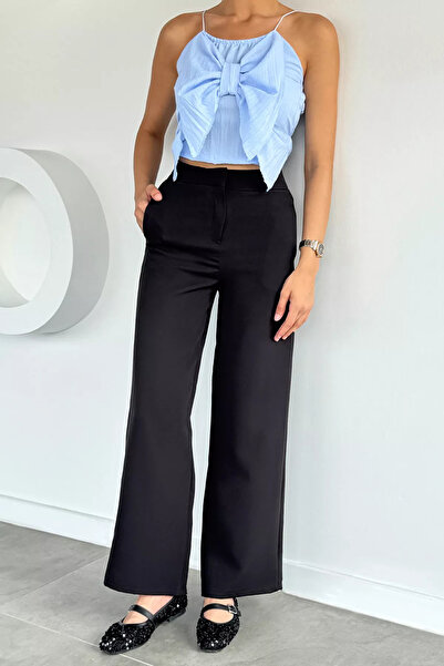 Aryena Black Women's Straight Cut Trousers