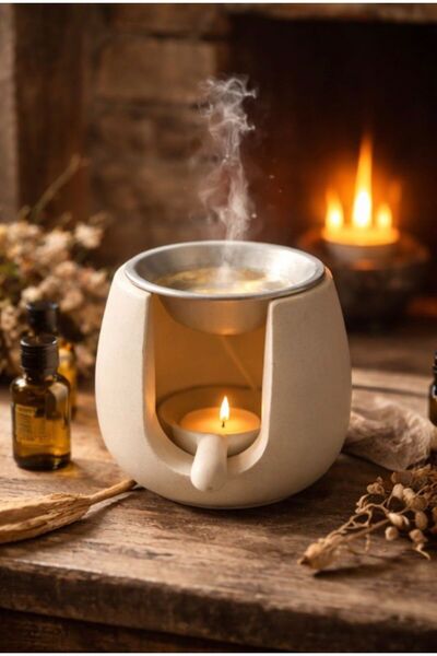 Aromaterapi Difüzörü – Tealight Mumlu Uçucu Yağ Buhurdanlığı