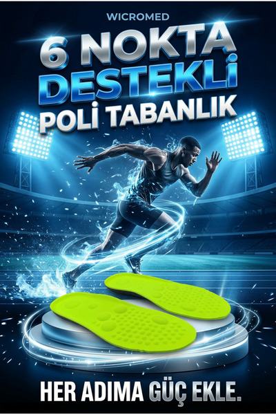 wicromed Tabanlık Şok Emici, Topuk Destekli Ayakkabı İçi Tabanlık Topuk Diken...