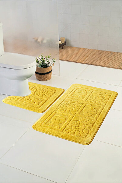 Gökyıldız Standart Alaçatı Sarı 50x80-50x40cm 2'li Banyo Paspası | Kaydırmaz ...