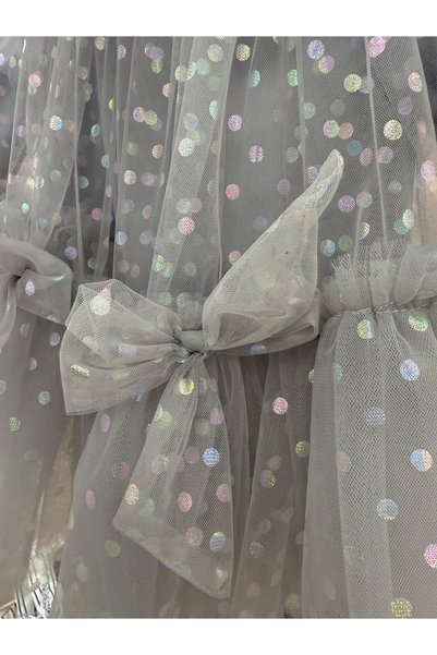 Baby Aden Babyaden Colorful Polka Dot Patterned Flared Tulle Baby Girl Dress