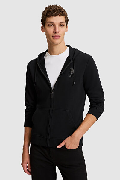 U.S. Polo Assn. Men's Black Knitted Cardigan 50329420-Vr046