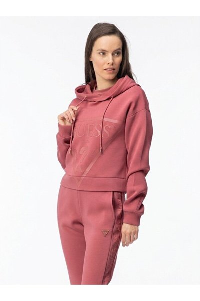 Guess NEW ALISA HOODED SWE Kadın Pembe Sweatshirt V2YQ08K7UW2-G65P