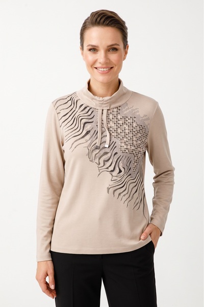 YXL COLLECTION Γυναικείο φούτερ μεγάλου μεγέθους από λύκρα με μισό ζιβάγκο κα...