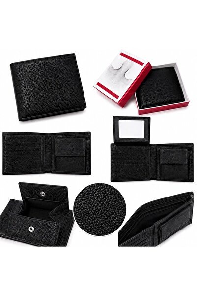 OEM Portofel din piele pentru barbati, compartimente multiple, cutie cadou, n...