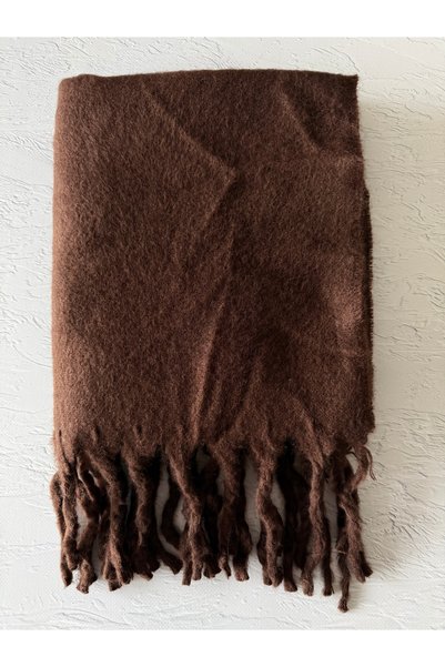 PURPLE'S BİR TUTAM MUTLULUK Soft Textured Women's Shawl with Tassels / Pasta Model