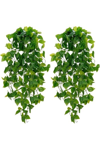 X SPRING Artificial Hanging Plants, 90cm Long Fake Greenery Vines, 2 Piece Se...