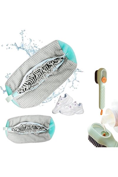 Giftry Set 2 Saci de Curatare pentru Pantofi si Perie cu Dispenser Giftry® - gri