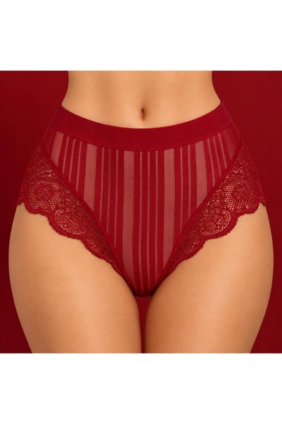NİVENE Tanga cu dungi și detalii elegante din dantelă
