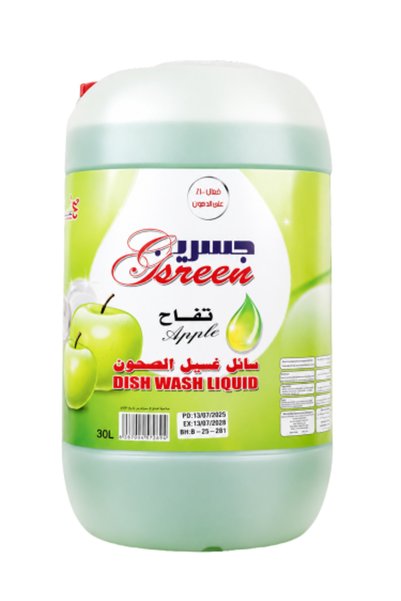 gsreen سائل غسيل الأطباق 30 لتر برائحة التفاح المنعشة |   عبوة اقتصادية (غالو...