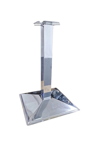 71 CM KARE ORTADAN KAFE BİSTRO RESTORANT MASA AYAĞI PRAMİT TABAN 50 CM X 50 CM ORTA PROFİL 8 CM X 8 CM KROM