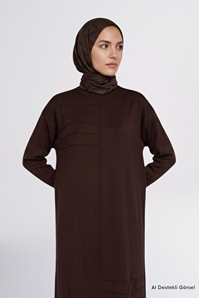 Armine Sim Stripe Knitwear Dress Red Brown