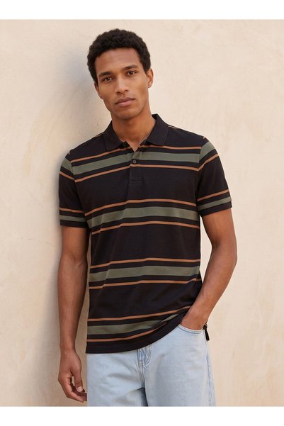 FAV Basics Pique Polo T-shirt with Stripes