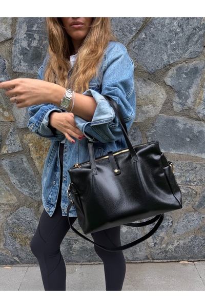 Tina İstanbul Large Size Women's Hand and Shoulder Bag with Three Compartment...