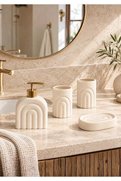 HOMİNG Mora Seramik Banyo Seti Ekru