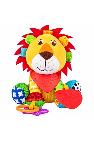 Sozzy Сензорна плюшена играчка Leu SOZZY, дрънкалка и гризалка, за количка, к...