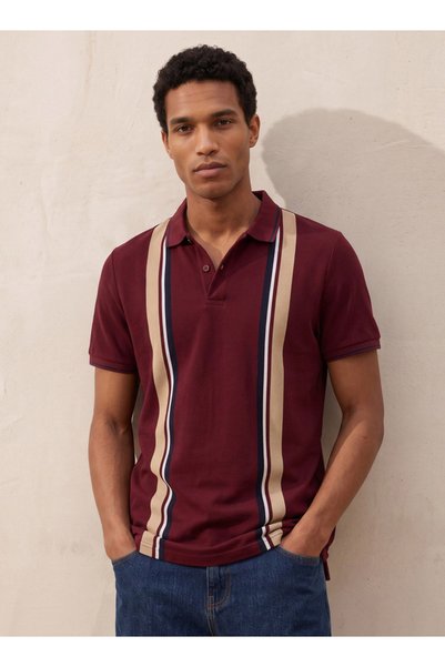 FAV Basics Regular Fit Pique Polo T-shirt with Stripes